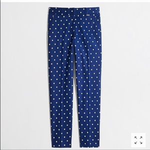 Blue and whit polka dot J Crew pants